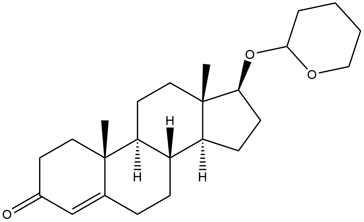 Androst-4-en-3-one, 17-[(tetrahydro-2H-pyran-2-yl)oxy]-, (17β)- Struktur