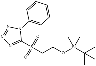 1H-Tetrazole, 5-[[2-[[(1,1-dimethylethyl)dimethylsilyl]oxy]ethyl]sulfonyl]-1-phenyl- Struktur