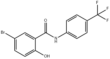 Benzamide, 5-bromo-2-hydroxy-N-[4-(trifluoromethyl)phenyl]- Struktur