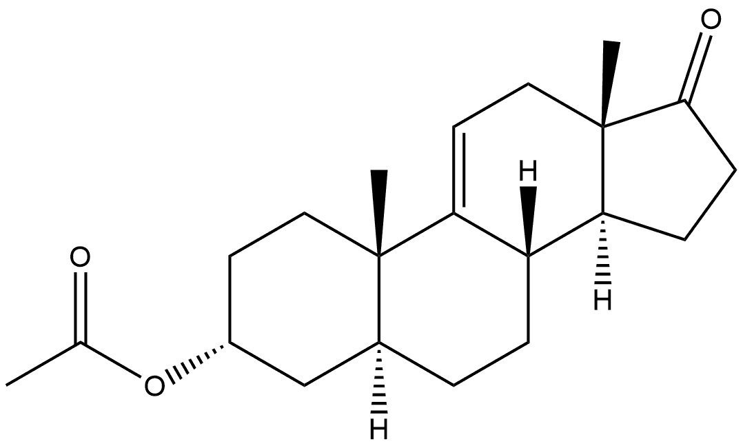 Androst-9(11)-en-17-one, 3-(acetyloxy)-, (3α,5α)- (9CI) Structure