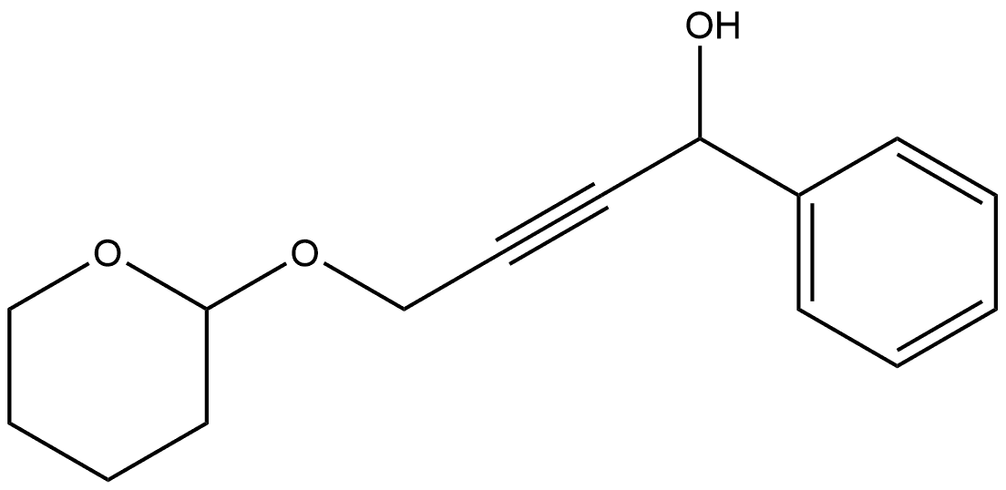 Benzenemethanol, α-[3-[(tetrahydro-2H-pyran-2-yl)oxy]-1-propyn-1-yl]- Structure