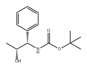 Carbamic acid, N-[(1S,2R)-2-hydroxy-1-phenylpropyl]-, 1,1-dimethylethyl ester Structure