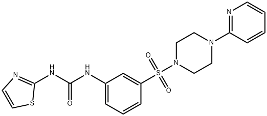 Urea, N-[3-[[4-(2-pyridinyl)-1-piperazinyl]sulfonyl]phenyl]-N'-2-thiazolyl- Struktur