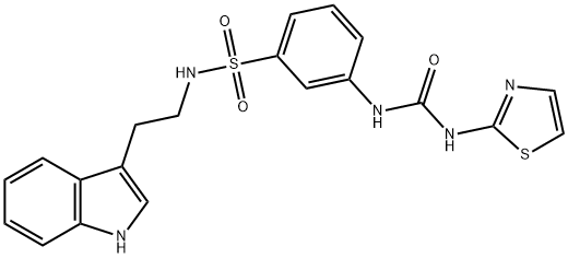 Benzenesulfonamide, N-[2-(1H-indol-3-yl)ethyl]-3-[[(2-thiazolylamino)carbonyl]amino]- 结构式