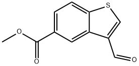 Benzo[b]thiophene-5-carboxylic acid, 3-formyl-, methyl ester 化学構造式