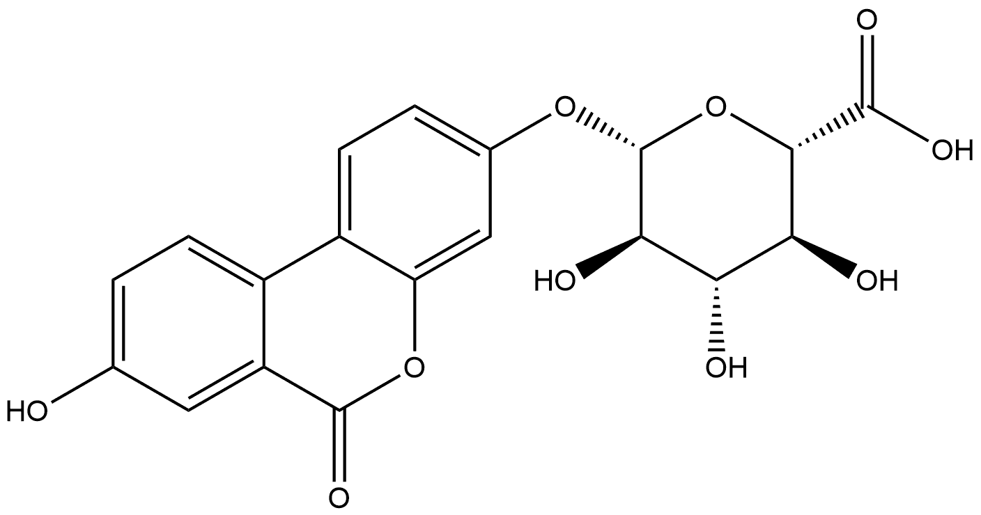 β-D-Glucopyranosiduronic acid, 8-hydroxy-6-oxo-6H-dibenzo[b,d]pyran-3-yl Structure