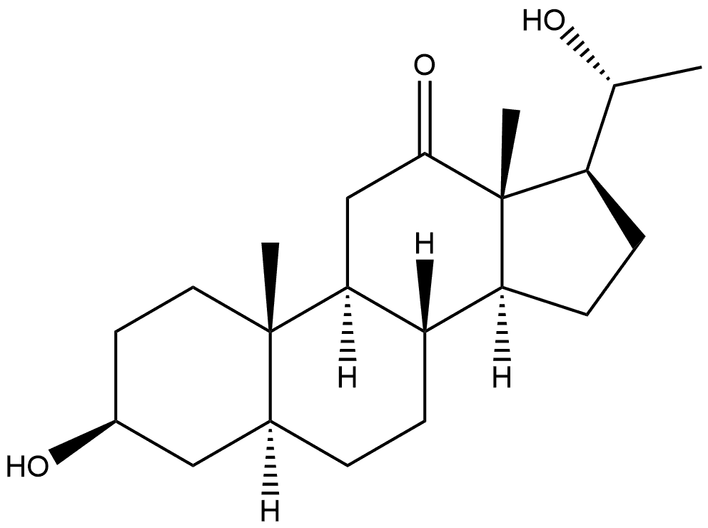 Pregnan-12-one, 3,20-dihydroxy-, (3β,5α,20R)- (9CI) Structure