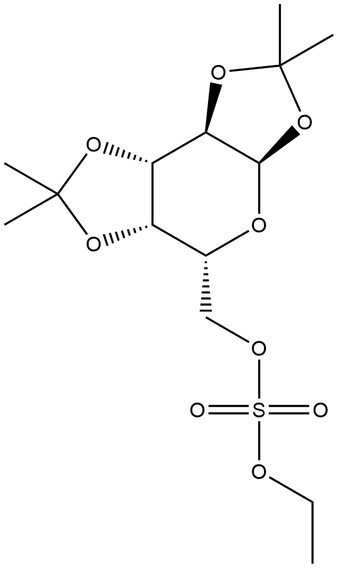 α-D-Galactopyranose, 1,2:3,4-bis-O-(1-methylethylidene)-, ethyl sulfate Structure