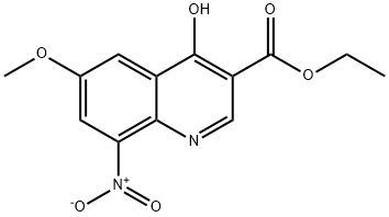 Ethyl 6-methoxy-8-nitro-4-oxo-1,4-dihydroquinoline-3-carboxylate Struktur