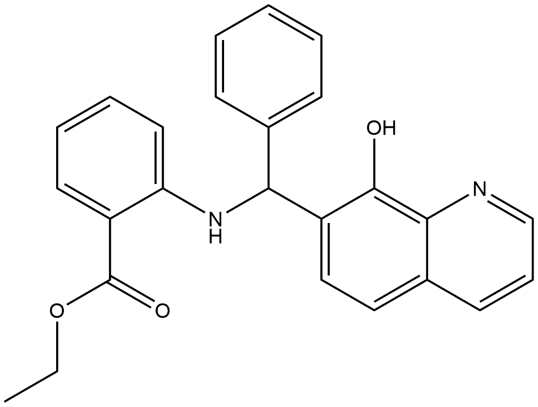 Ethyl 2-(((8-hydroxyquinolin-7-yl)(phenyl)methyl)amino)benzoate Structure