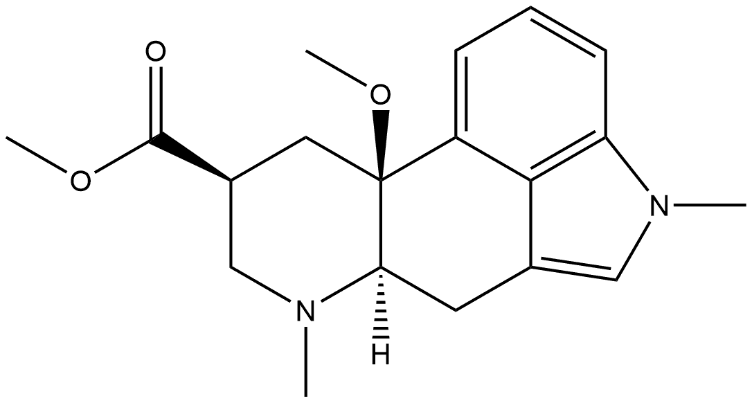 Ergoline-8-carboxylic acid, 10-methoxy-1,6-dimethyl-, methyl ester, (8β)- (9CI) Structure