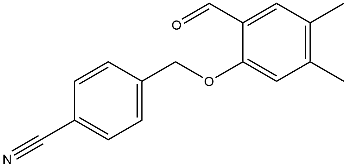 4-[(2-Formyl-4,5-dimethylphenoxy)methyl]benzonitrile Struktur