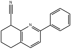 2-Phenyl-5,6,7,8-tetrahydroquinoline-8-carbonitrile 化学構造式