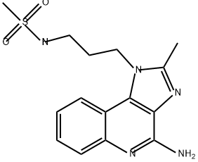 N-[3-(4-氨基-2-甲基咪唑并[4,5-C]喹啉-1-基)丙基]甲烷磺酰胺 结构式