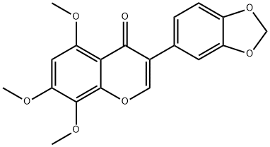 3-(Benzo[d][1,3]dioxol-5-yl)-5,7,8-trimethoxy-4H-chromen-4-one 化学構造式