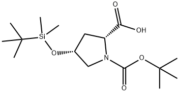 1,2-Pyrrolidinedicarboxylic acid, 4-[[(1,1-dimethylethyl)dimethylsilyl]oxy]-, 1-(1,1-dimethylethyl) ester, (2R,4R)- Structure