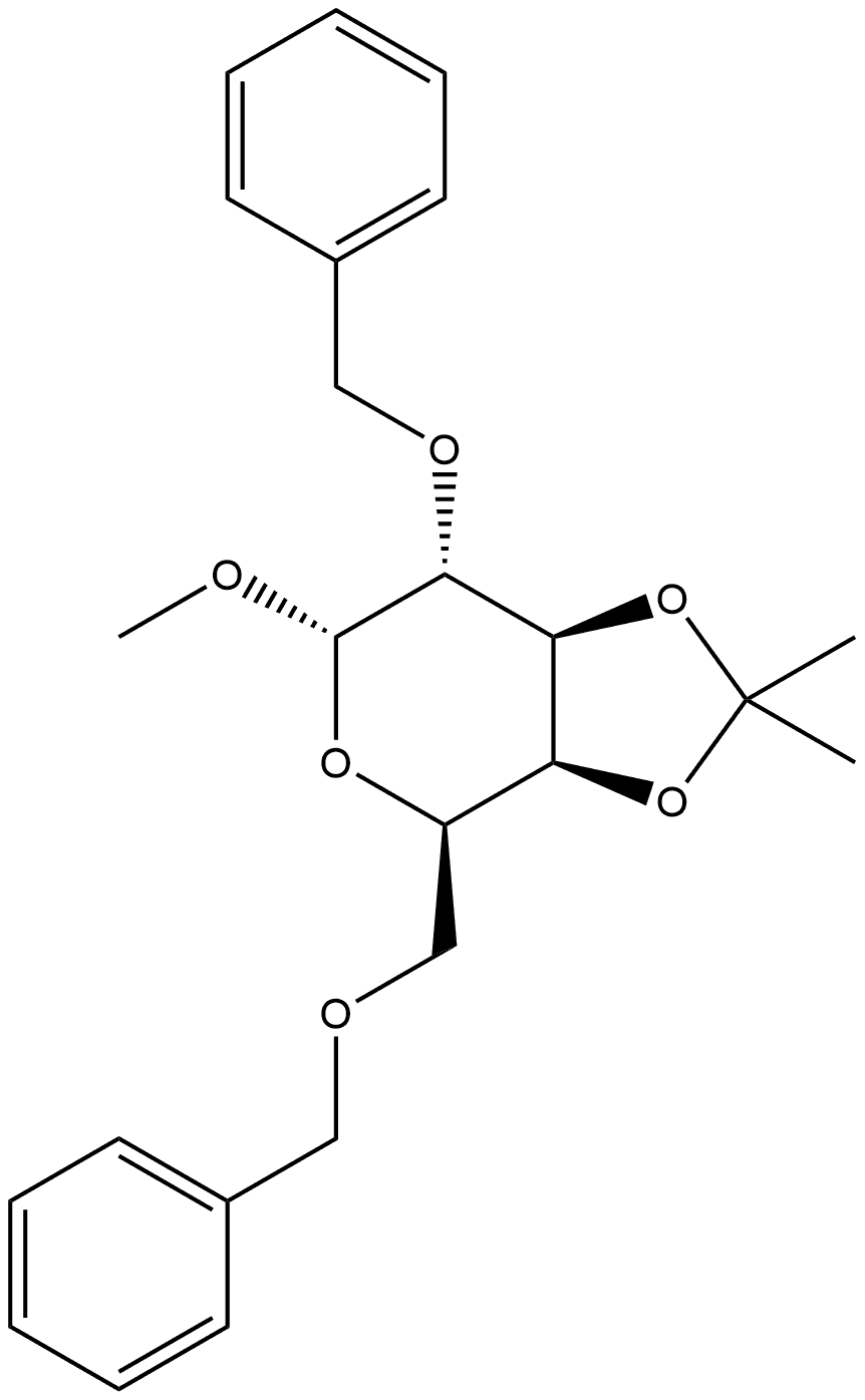 α-D-Galactopyranoside, methyl 3,4-O-(1-methylethylidene)-2,6-bis-O-(phenylmethyl)- Structure