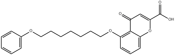 4-Oxo-5-((7-phenoxyheptyl)oxy)-4H-chromene-2-carboxylic acid 化学構造式