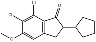 6,7-dichloro-2-cyclopentyl-5-methoxy-2,3-dihydro-1H-inden-1-one Structure
