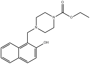 Ethyl 4-((2-hydroxynaphthalen-1-yl)methyl)piperazine-1-carboxylate 化学構造式