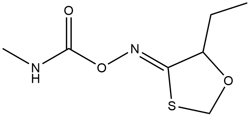 1,3-Oxathiolan-4-one, 5-ethyl-, O-[(methylamino)carbonyl]oxime, (Z)- (9CI) Structure