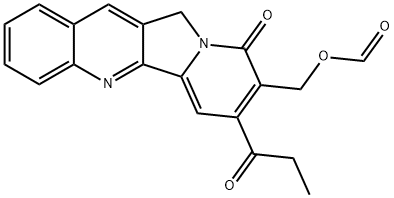 Indolizino[1,2-b]quinolin-9(11H)-one, 8-[(formyloxy)methyl]-7-(1-oxopropyl)- Struktur