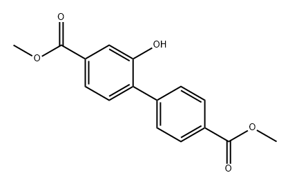 [1,1'-Biphenyl]-4,4'-dicarboxylic acid, 2-hydroxy-, 4,4'-dimethyl ester Structure