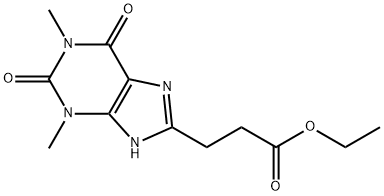 Ethyl 3-(1,3-dimethyl-2,6-dioxo-2,3,6,7-tetrahydro-1H-purin-8-yl)propanoate 化学構造式