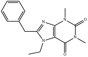 8-Benzyl-7-ethyl-1,3-dimethyl-1H-purine-2,6(3H,7H)-dione Struktur