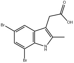 2-(5,7-Dibromo-2-methyl-1H-indol-3-yl)acetic acid 结构式