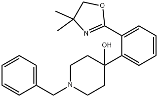 4-Piperidinol, 4-[2-(4,5-dihydro-4,4-dimethyl-2-oxazolyl)phenyl]-1-(phenylmethyl)- 化学構造式