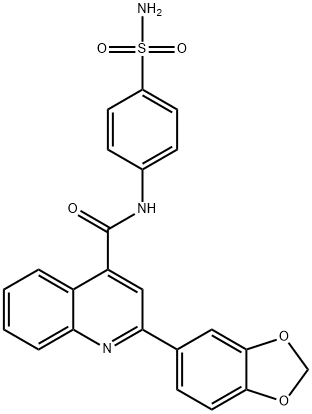 4-Quinolinecarboxamide, N-[4-(aminosulfonyl)phenyl]-2-(1,3-benzodioxol-5-yl)- Struktur