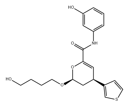 2H-Pyran-6-carboxamide, 3,4-dihydro-2-(4-hydroxybutoxy)-N-(3-hydroxyphenyl)-4-(3-thienyl)-, (2S,4S)-|化合物 T25488