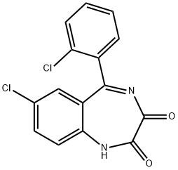 1H-1,4-Benzodiazepine-2,3-dione, 7-chloro-5-(2-chlorophenyl)- Structure