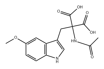 Propanedioic acid, 2-(acetylamino)-2-[(5-methoxy-1H-indol-3-yl)methyl]- Struktur