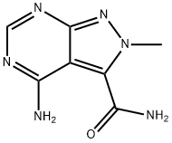 4-Amino-2-methyl-2H-pyrazolo[3,4-d]pyrimidine-3-carboxamide Struktur