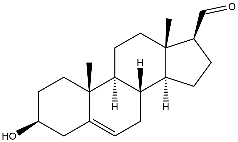 3BETA-羟基-5-雄甾烯-17BETA-甲醛, 55029-99-7, 结构式