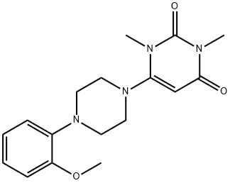 2,4(1H,3H)-Pyrimidinedione, 6-[4-(2-methoxyphenyl)-1-piperazinyl]-1,3-dimethyl- Struktur