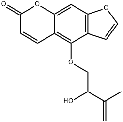 7H-Furo[3,2-g][1]benzopyran-7-one, 4-[(2-hydroxy-3-methyl-3-buten-1-yl)oxy]- Structure