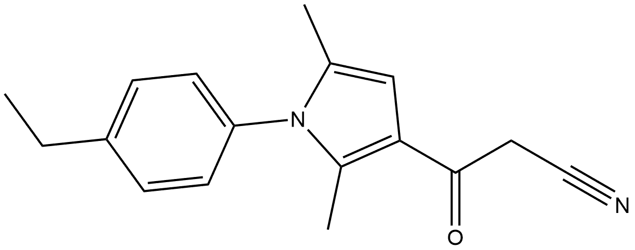 3-[1-(4-ethylphenyl)-2,5-dimethyl-1H-pyrrol-3-yl]-3-oxopropanenitrile Struktur