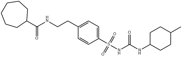 Urea, 1-p-(2-cycloheptanecarboxamidoethyl)phenylsulfonyl-3-(4-methylcyclohexyl)- 结构式