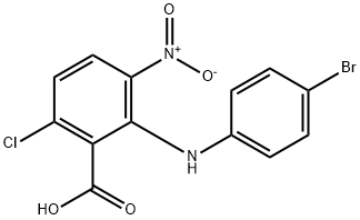 Benzoic acid, 2-[(4-bromophenyl)amino]-6-chloro-3-nitro- 结构式