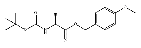 L-Alanine, N-[(1,1-dimethylethoxy)carbonyl]-, (4-methoxyphenyl)methyl ester Struktur