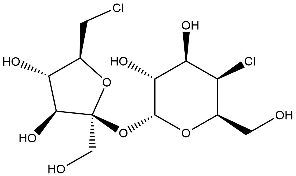 α-D-Galactopyranoside, 6-chloro-6-deoxy-β-D-fructofuranosyl 4-chloro-4-deoxy- Struktur