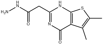 2-{5,6-dimethyl-4-oxo-3H,4H-thieno[2,3-d]pyrimidin-2-yl}acetohydrazide Struktur