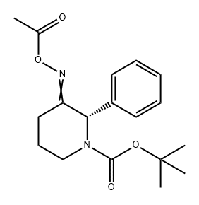 1-Piperidinecarboxylic acid, 3-[(acetyloxy)imino]-2-phenyl-, 1,1-dimethylethyl ester, (2S)- Struktur