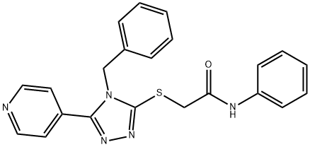 Acetamide, N-phenyl-2-[[4-(phenylmethyl)-5-(4-pyridinyl)-4H-1,2,4-triazol-3-yl]thio]- Struktur