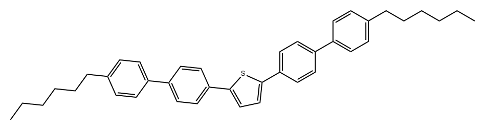 Thiophene, 2,5-bis(4'-hexyl[1,1'-biphenyl]-4-yl)-,56316-92-8,结构式