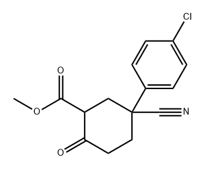 Cyclohexanecarboxylic acid, 5-(4-chlorophenyl)-5-cyano-2-oxo-, methyl ester Structure