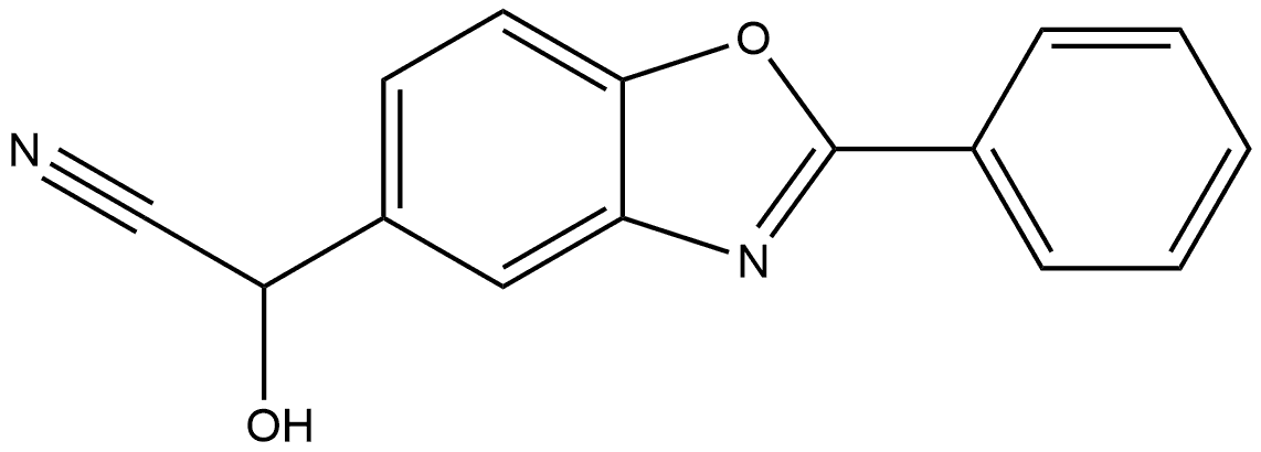 5-Benzoxazoleacetonitrile, α-hydroxy-2-phenyl- 化学構造式